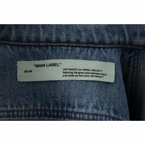 Off white denim clearance label